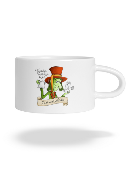 Potřebuju kafe! – Život není pohádka hrnek makronka White