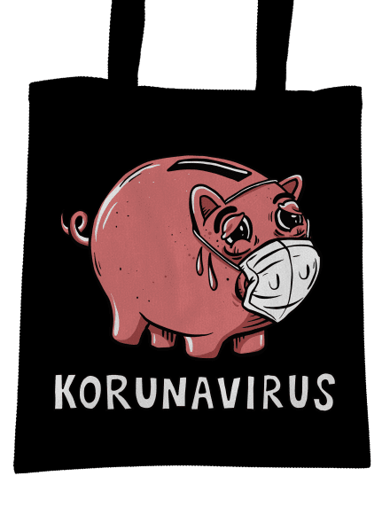 Korunavirus v kasičce taška Black