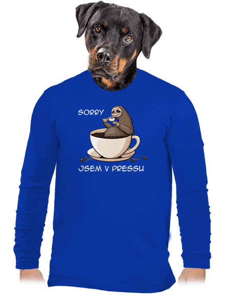 V pressu pánské dlouhý rukáv Royal Blue