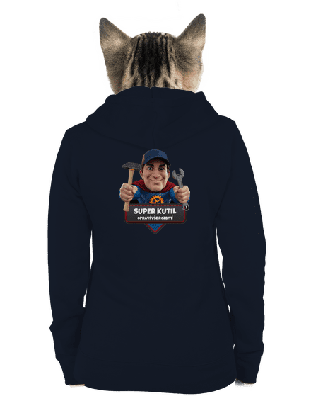 Super táta dámská mikina na zip Navy Mal