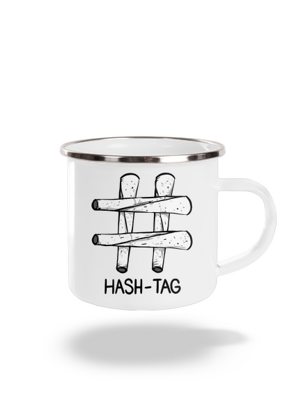 Hash tag plecháček White