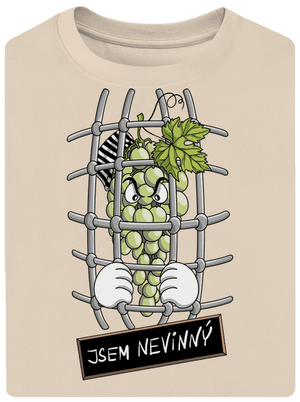 Nevinný Hrozen unisex tričko oversized Almond