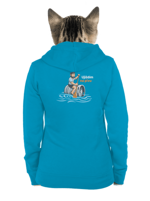 Ujíždím na pivu dámská mikina na zip Blue Atol