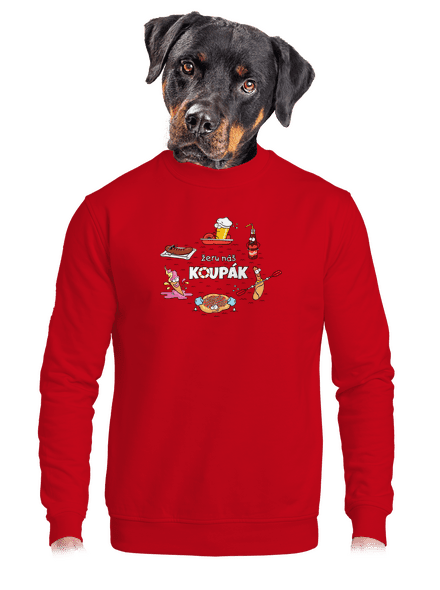 Český koupák unisex mikina bez kapuce Red