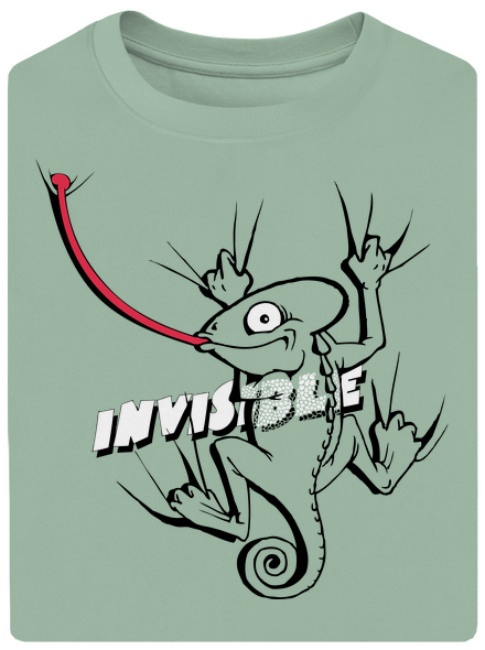 Invisible chameleon unisex tričko oversized Sage