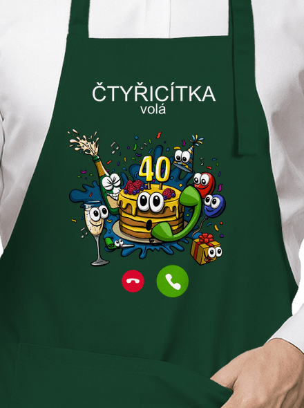 Narozeniny volají zástěra Bottle Green