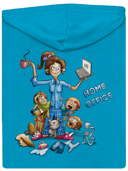 Maminčin home office dámská mikina na zip Blue Atol
