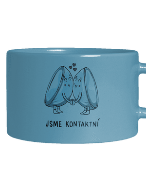 Kontaktní čočky hrnek makronka Blue Macaron