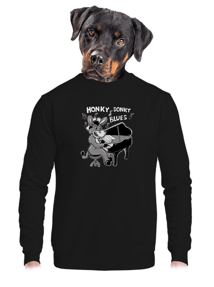 Honky donky blues unisex mikina bez kapuce Black