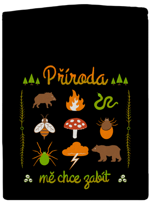 Příroda mě chce zabít pánská mikina na zip Black