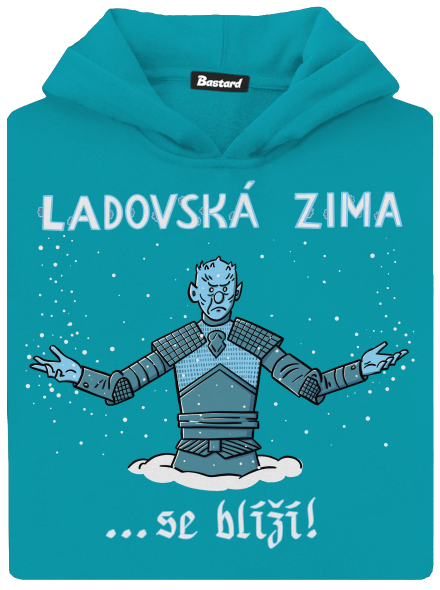 Ladovská zima se blíží dětská mikina klokanka Hawaiian Blue