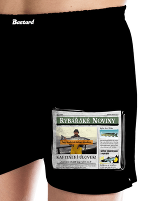 Rybářské noviny pánské trenky Black