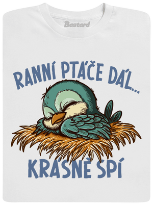 Ranní ptáče spí dětské tričko White