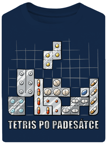 Tetris unisex tričko oversized Midnight Blue