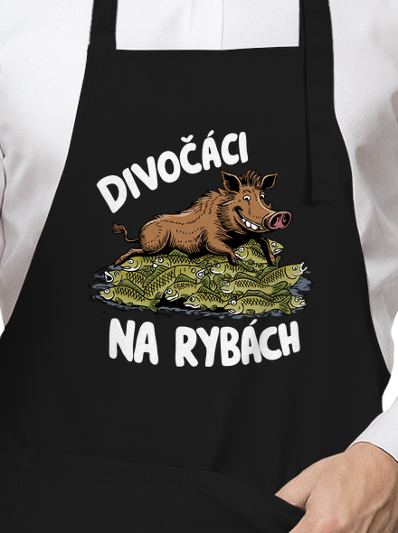 Divočáci na rybách zástěra Black