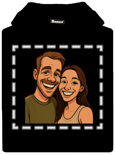 Karikatura z vlastní fotky dětská mikina klokanka Black