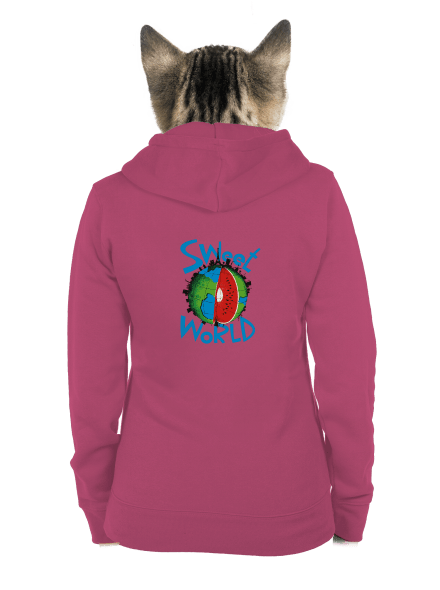 Sweet World dámská mikina na zip Magenta