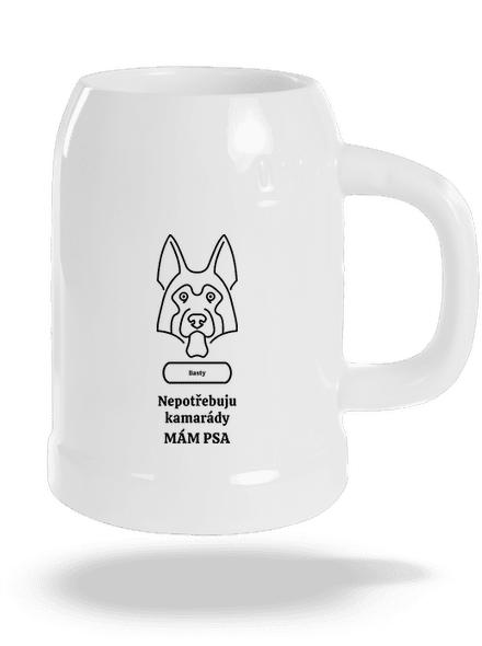 Nemůžu, mám psa půllitr White
