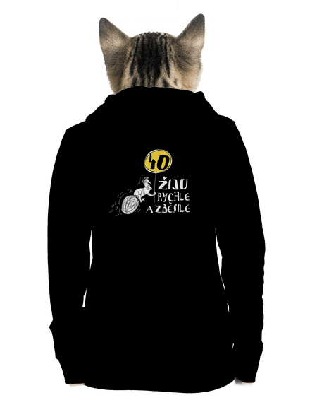 Žiju rychle a zběsile dámská mikina na zip Black