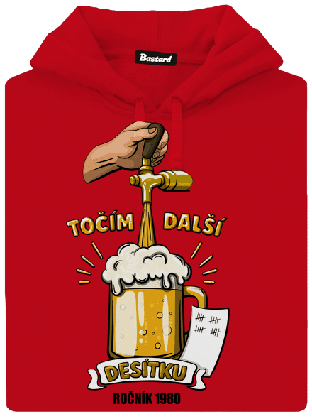 Točím další desítku pánská mikina klokanka Red
