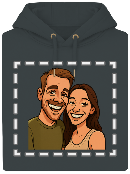 Karikatura z vlastní fotky unisex mikina premium Charcoal