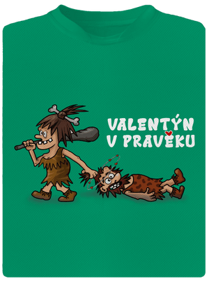 Valentýn v pravěku dětské sportovní tričko Kelly Green Mal