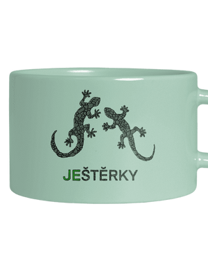 Ještěrky hrnek makronka Mint Macaron