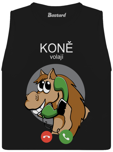 Koně volají dámské tílko volné Black