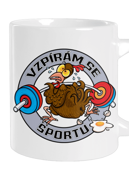 Vzpírám se sportu velký hrnek White