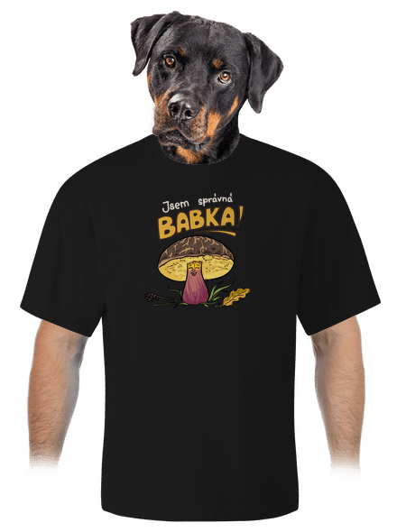 Babka a hříbeček unisex tričko oversized Black