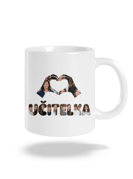Nápis pro učitele z vlastních fotek klasický hrnek White