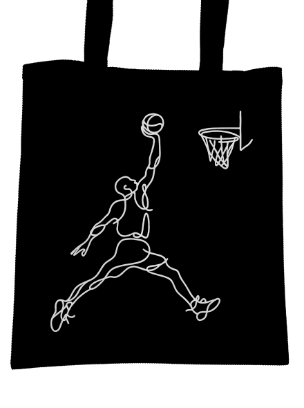 One line slam dunk taška Black