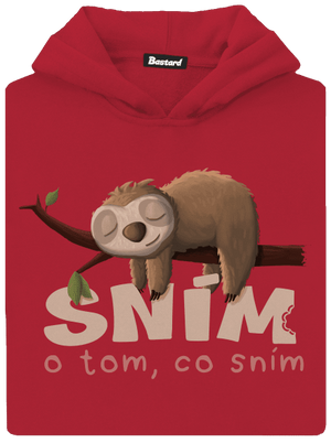 Sním o tom, co sním dětská mikina klokanka Fire Red