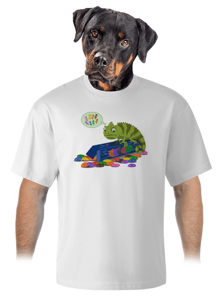 Zmatený chameleon unisex tričko oversized White