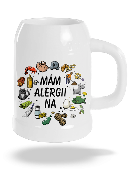 Mám alergii na... + fix půllitr White