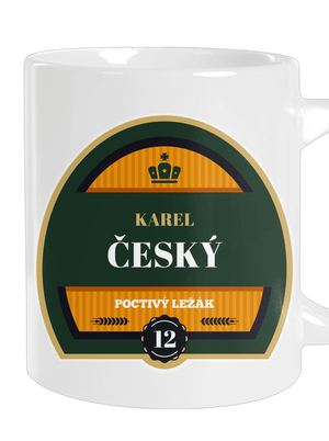 Pivní etiketa velký hrnek White