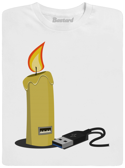 USB svíčka dětské tričko White