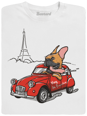 Francouzský buldoček pánské dlouhý rukáv White