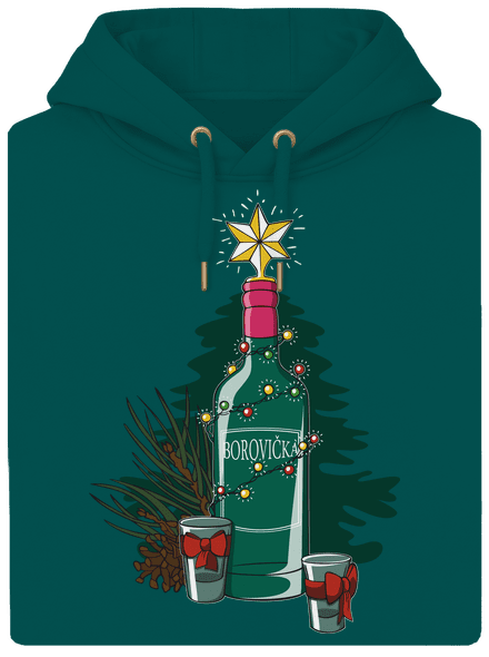 Vánoční borovička unisex mikina premium Emerald Green