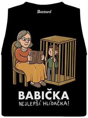 Babička hlídačka dámské tílko volné Black