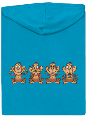 Opička s mobilem dámská mikina na zip Blue Atol