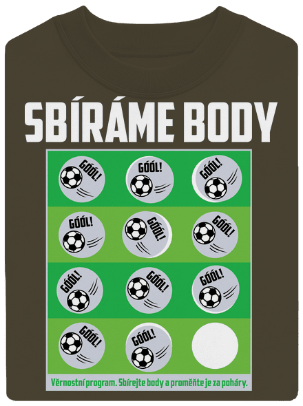 Sbíráme body - fotbal unisex mikina bez kapuce Urban Khaki
