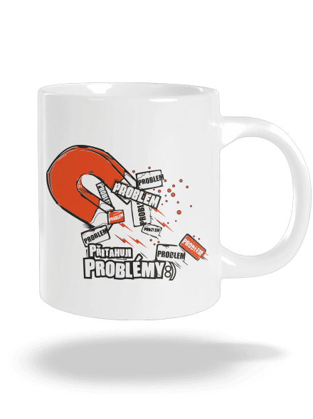 Magnet na problémy velký hrnek White