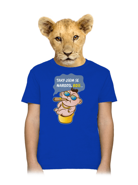 Boss dětské tričko Royal Blue