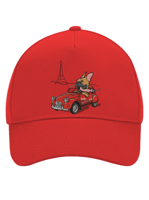 Francouzský buldoček kšiltovka baseballka Classic Red
