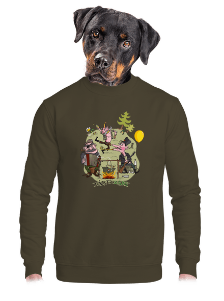 Pártyzáni unisex mikina bez kapuce Urban Khaki