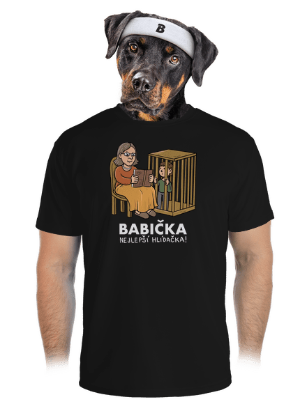Babička hlídačka pánské sportovní tričko Black