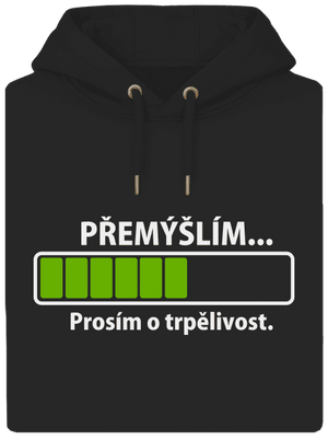 Přemýšlím unisex mikina premium Dark Black