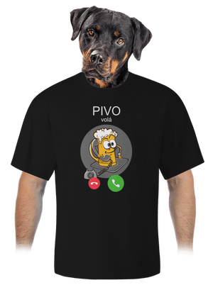 Pivo volá unisex tričko oversized Black
