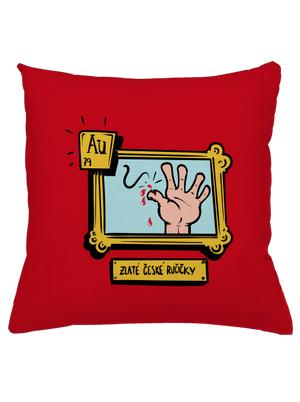 Zlaté české ručičky polštář Red